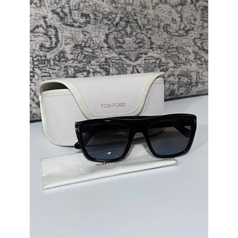 NEW Tom Ford Alberto Gradient Square Sunglasses in a Dark Havana Tortoiseshell